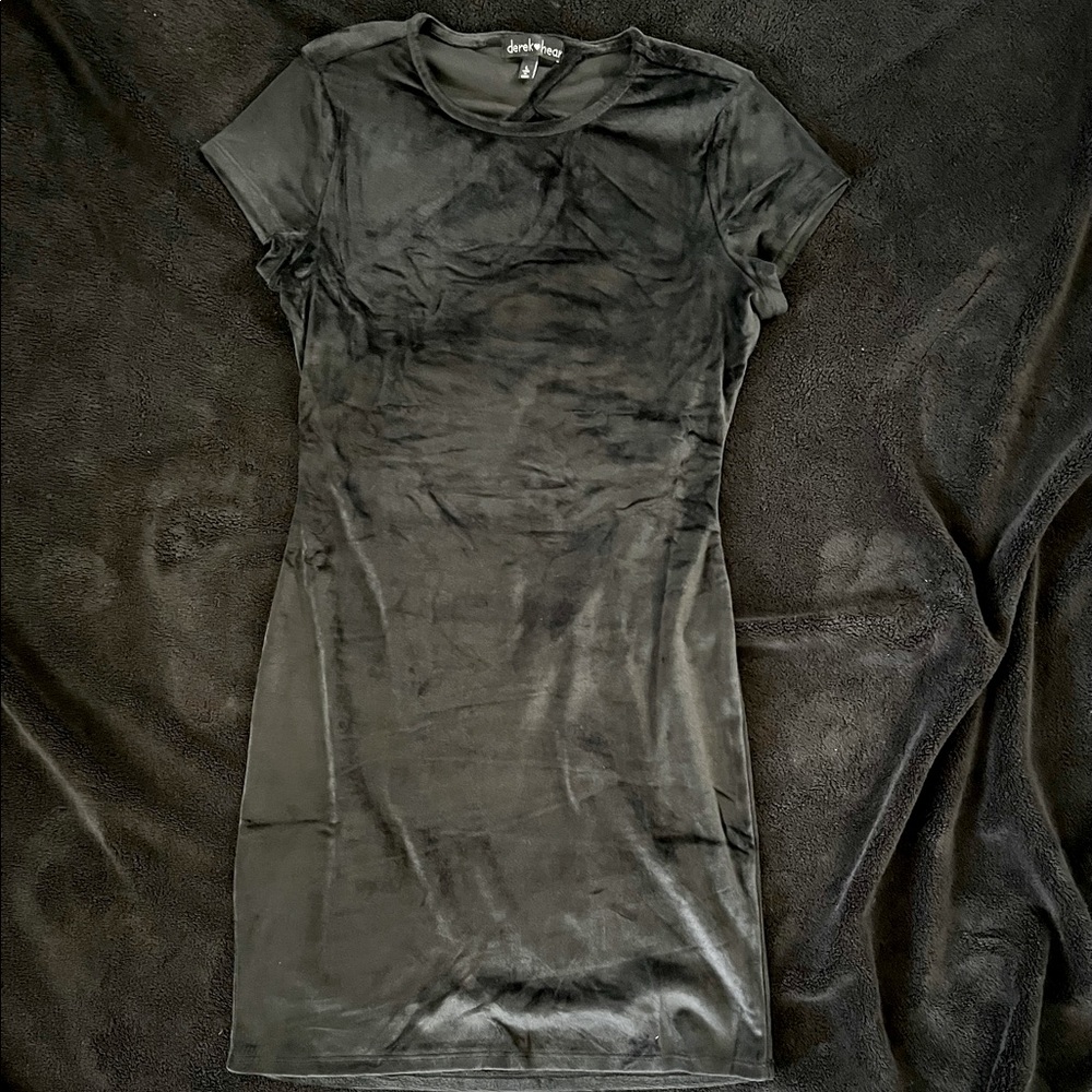 Derek Heart crushed velvet, open back, body con, mini dress.